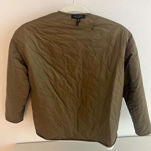 Rag & Bone Brielle Nylon Quilted Reversible Liner, Army Green (XS / TP) - Picture 6 of 10